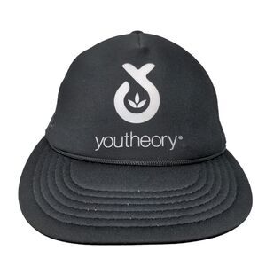 Youtheory Snapback Mesh Back Rope Trucker Hat Black OSFM Adjustable